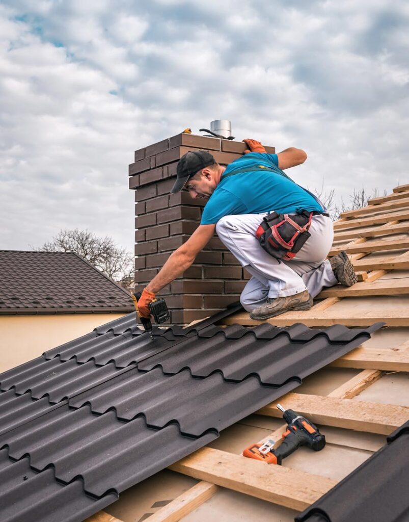 roofing contractor installing new roof